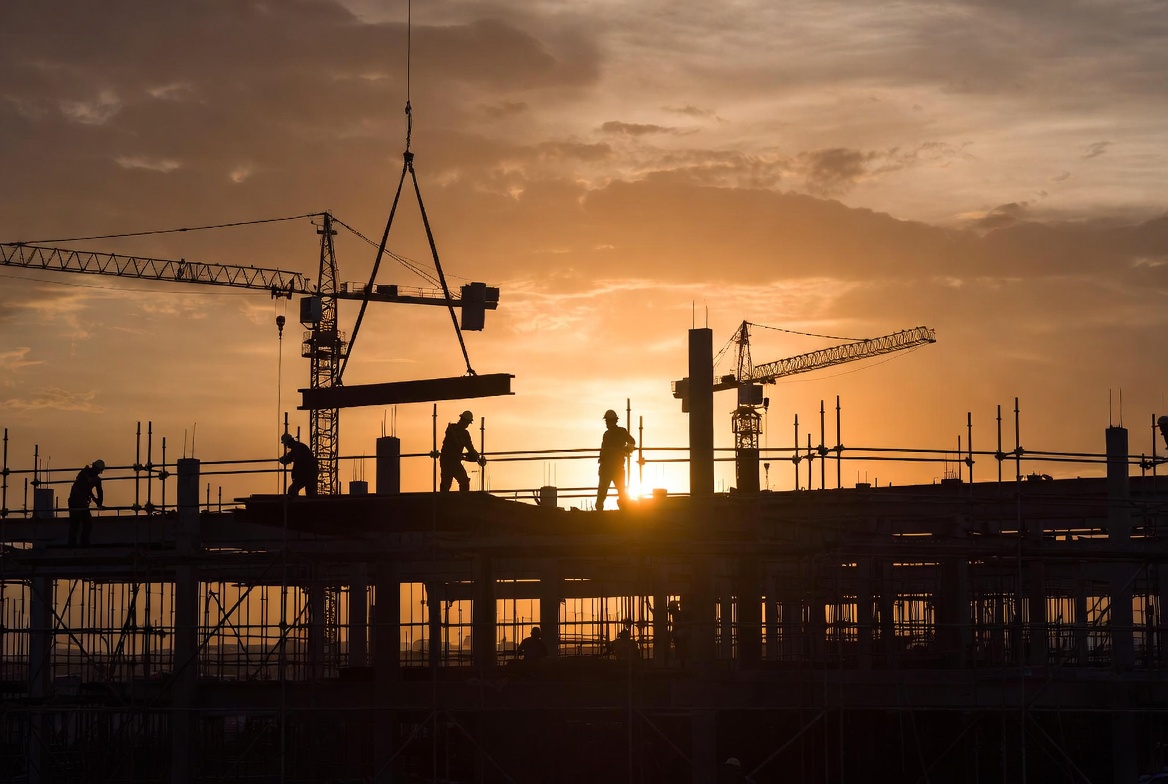 Commercial warehouse steel frame construction